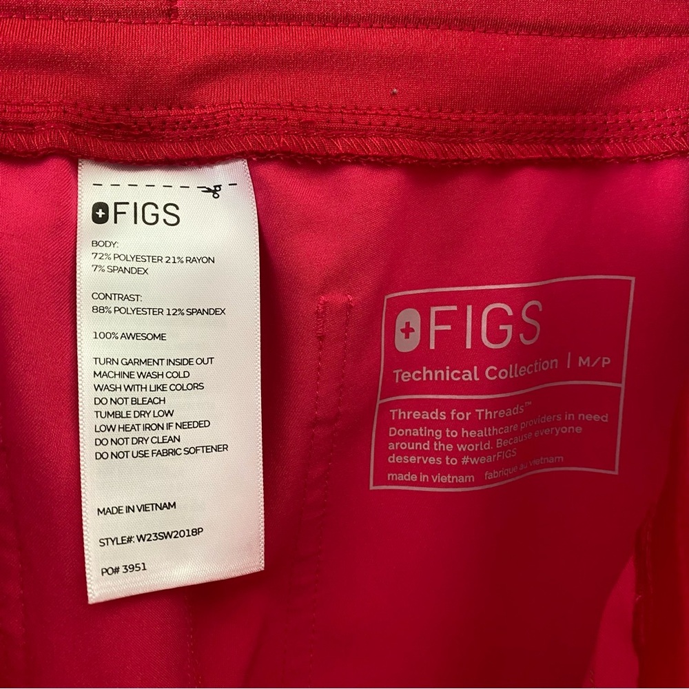 Figs‎ Yola High Waisted Hot Pink Scrub Pants, M Petite - Picture 7 of 7